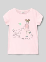 t-shirt o kroju regular fit z czystej bawełny od s.Oliver RED LABEL Fuksjowy - 27