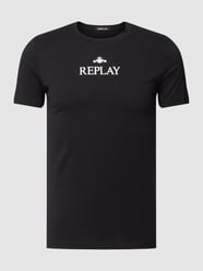 T-shirt z nadrukiem z logo od Replay Czarny - 36
