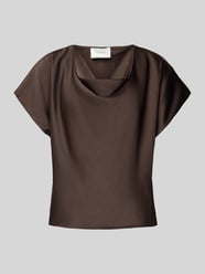 Blouseshirt-van satijn met cascadehals, model 'Annabeth' van Neo Noir - 6