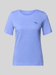 t-shirt z wyhaftowanym napisem i okrągłym dekoltem od Christian Berg Woman - 22