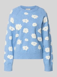 Sweter z dzianiny z prążkowanymi wykończeniami model "Alpie" od FREE/QUENT - 14