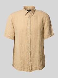 Regular Fit Leinenhemd mit Kentkragen von MAERZ Muenchen Beige - 21