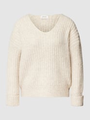 Gebreide pullover met vaste mouwomslagen, model 'SCALA' van Only Wit - 46