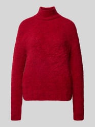 Regular fit gebreide pullover met opstaande kraag en mix van wol en mohair van Milano Italy - 41