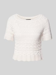 Cropped Strickpullover mit Lochstickerei von Marc Cain - 2