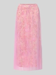regular fit midirok in plissé-look van Rich & Royal Fuchsia - 5