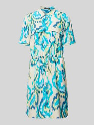 Knielanges Kleid mit Brusttaschen von comma Türkis - 23