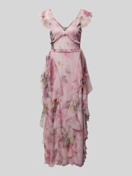 Abendkleid mit Volants von Lace & Beads Pink - 45