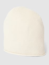 Czapka beanie z fakturowanym wzorem od Loevenich Biały - 48