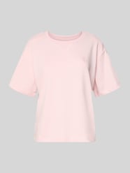 Bluza z krótkim rękawem z haftem od REVIEW Fuksjowy - 6