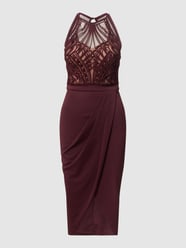 Cocktailkleid mit Zierbesatz von Lipsy Bordeaux - 38