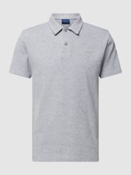 Poloshirt met labelstitching, model 'TEXTURE' van Gant Grijs / zwart - 18