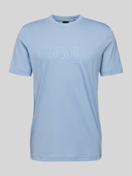 T-Shirt mit Label-Print von BOSS Green Blau - 12