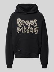 Hoodie mit Label-Print von PEQUS Schwarz - 4