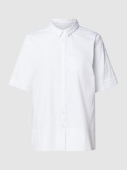 Overhemdblouse met zijsplitten van Milano Italy Wit - 16