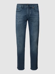 Tapered Fit Jeans im Used-Look Modell 'Taber' von BOSS Orange Blau - 22