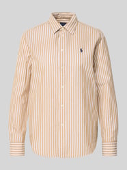 Bluzka koszulowa o kroju regular fit z mieszanki bawełny i lnu od Polo Ralph Lauren - 33