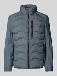 Regular Fit Steppjacke mit Struktur-Mix von Tom Tailor Blau - 36