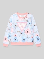 Bluza z Detal z logo od GUESS Fuksjowy - 10