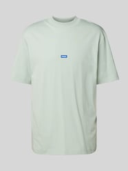 T-shirt met labelpatch, model 'Nieros' van Hugo Blue Groen - 1