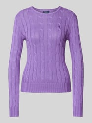 Strickpullover mit Logo-Stitching Modell 'JULIANNA' von Polo Ralph Lauren Lila - 7