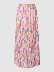 Maxirok van pure viscose met all-over motief, model 'Joella' van B.Young Roze - 22