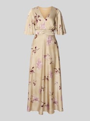 Cocktailkleid in Midilänge mit floralem Allover-Print von Rinascimento Beige - 13