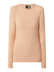Shirt met lange mouwen met ribstructuur van G-Star Raw Oranje - 36