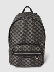 Rucksack mit Allover-Logo Modell 'k/mono. klassic bp' von Karl Lagerfeld Schwarz - 32