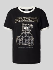 T-Shirt mit Label-Motiv-Print von Guess Activewear Schwarz - 33