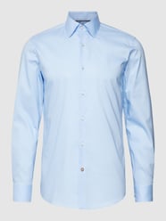 Slim Fit Business-Hemd mit Kentkragen Modell 'Hank Kent' von BOSS Blau - 16