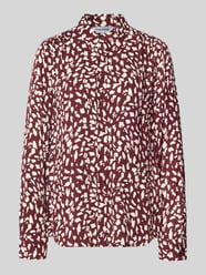 Regular fit blouse van viscose in all-over look van MORE & MORE Bordeaux - 40