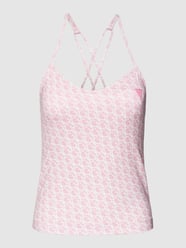 Top z wzorem z logo od Guess Activewear Różowy - 35