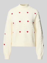 sweter z dzianiny o kroju regular fit z haftami od NOISY MAY® - 29