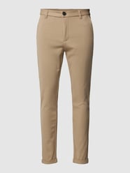 Slim Fit Stoffhose mit Eingrifftaschen  von Lindbergh Beige - 17