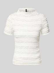 t-shirt o kroju slim fit z fakturowanym wzorem model 'ABIGAIL' od VERO MODA - 10