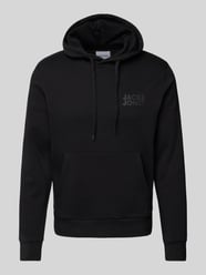 Hoodie mit Label-Print Modell 'ECORP' von Jack & Jones Schwarz - 24