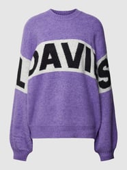 Sweter z dzianiny z logo model ‘FREEZING COLD’ od Loavies Fioletowy - 13