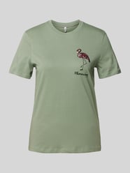 T-shirt o kroju regular fit z cekinami model ‘KITA’ od Only Zielony - 5