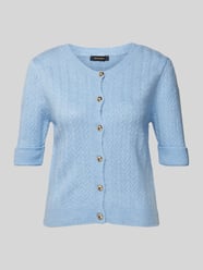 Strickjacke mit 1/2-Arm und Zopfmuster von More & More Blau - 23