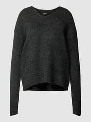 Gebreide pullover met V-hals, model 'CAMILLA' van Only Grijs - 36