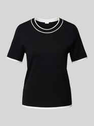 Regular Fit T-Shirt in Feinstrick-Optik von s.Oliver BLACK LABEL Schwarz - 18