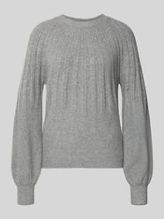 Sweter z dzianiny z prążkowanymi wykończeniami model ‘Magge’ od b.young - 32