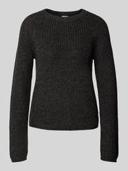 Gebreide pullover met raglanmouwen van QS Grijs / zwart - 20