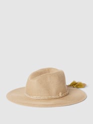 Kapelusz słomiany z detalem z logo model ‘Collapsible Fedora’ od Seafolly Beżowy - 34