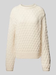 Strickpullover mit Zopfmuster Modell 'BUBBA' von YAS Beige - 16