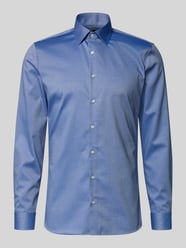 Super Slim Fit Business-Hemd mit Kentkragen und Strukturmuster von OLYMP No. Six - 25