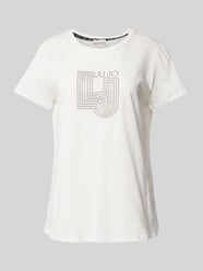 T-Shirt mit Strasssteinbesatz von LIU JO SPORT Weiß - 5