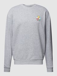 Sweatshirt met logo- en motiefprint, model 'Cloudy Crew' van URBAN CLASSICS Grijs - 37