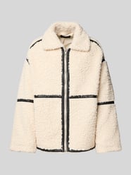 Boxy Fit Teddyjacken mit Leder-Details Modell 'PARIS' von Only - 3